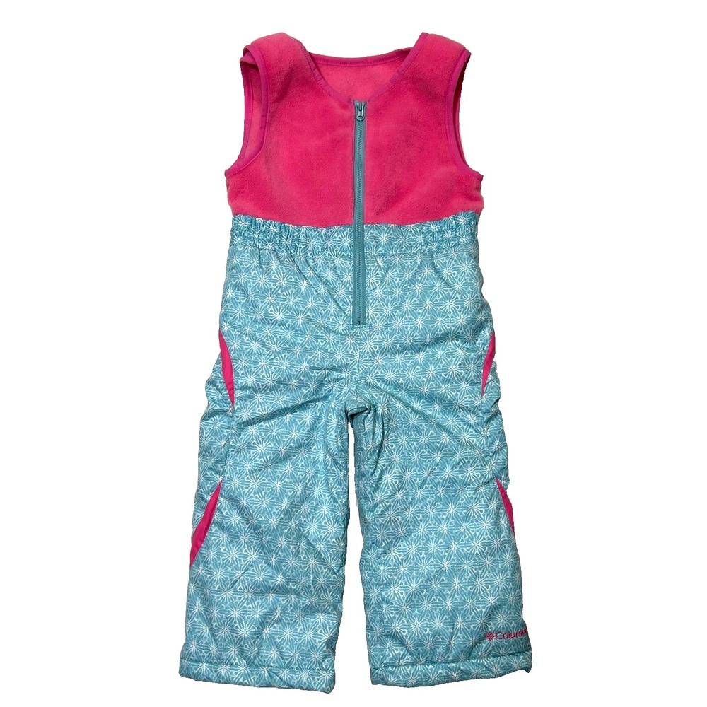 Columbia Girls Pink Blue size 3T Snow Bib Winter Overalls Pants Toddler a6